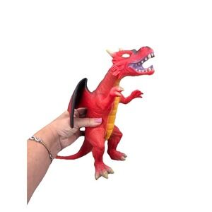 Large Animal Planet TOYS R US‎ Large Red Dragon Vinyl Foam 18" Long 12"Tall